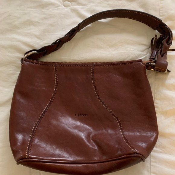 I Ponti Squared Auburn Leather Clutch - Picture 1 of 8